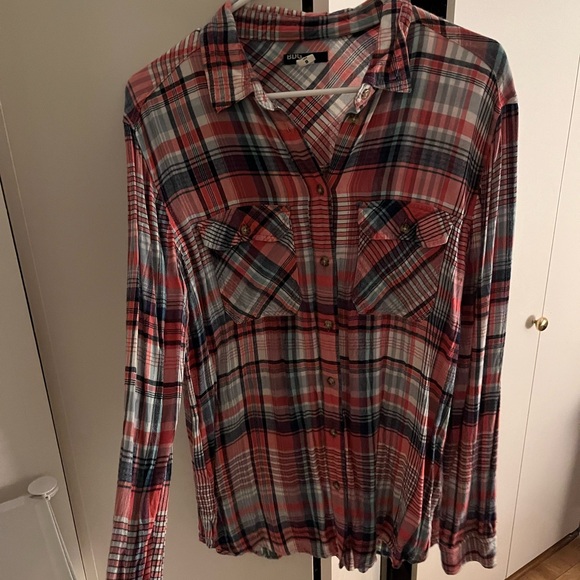 BDG Tops - Flannel Button-Up Shirt